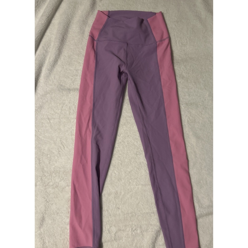 WILO THE LABEL Leggings Womens Small Pink Colorblock Ankle Yoga Pants Athletic
